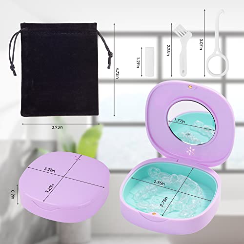 Doboli Retainer Case, Purple, Compatible with Invisalign, Night Guard, Mouth Guard, 1 Count - color: Purple