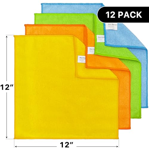 Simple Houseware 12 Pack Microfiber Cleaning Cloth (12" x 12") - size: 12 Pack