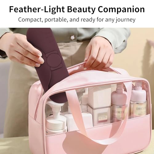 Travel Silicone Makeup Brush Holder with Cleaning Pad and Magnetic Closure - color: Brown