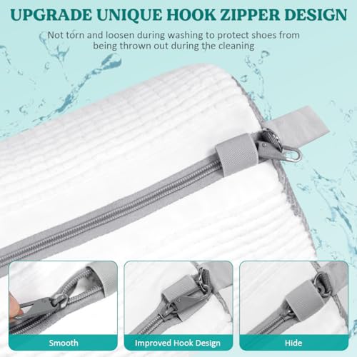 Shoe Washing Machine Bag 2 Pack, Laundry Shoe Bag for Washer and Dryer - color: White2pcs