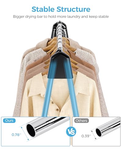 APEXCHASER Clothes Drying Rack Foldable, Portable Clothes Airer, 48" H - size: 48 inch New