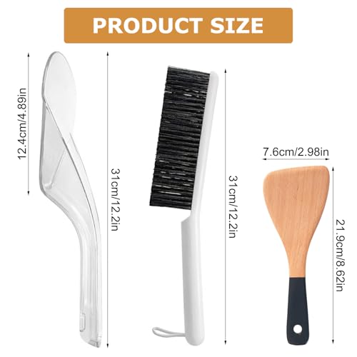 Mattress Lifter & Bed Sheet Tucker Tool Set - Mattress Wedge Elevator for Easy Lifting Mattress, Bed Maker Tool for Changing Sheets, Bed Skirt Tucking & Cleaning with Built-in Dust Brush