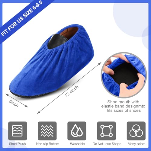 JaGely 11 Pair Reusable Cloth Shoe Covers for Indoors, Blue - color: Blue