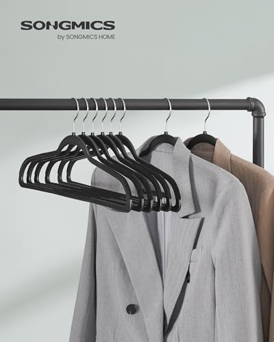 SONGMICS Plastic Clothes Hangers, Pack of 50, Space-Saving - color: Black, size: 50 Pack