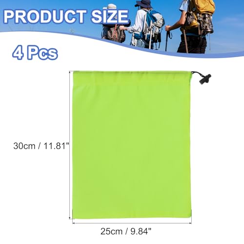 Drawstring Bag with Toggle, Stuff Sack String Waterproof Travel Storage Bags Cinch Stuff Pouch -Fitting for (Gym/Traveling/Hiking/Yoga/Office/Shoes) 12 x 10 & 4 Pack & Light Green - color: Light Green, size: 12 x 10"