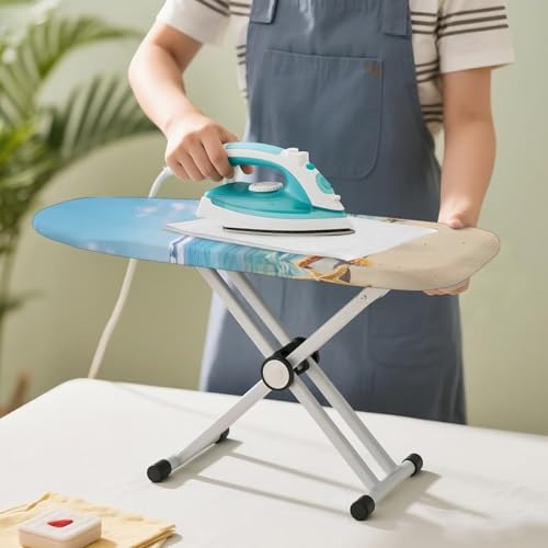 Beach Starfish Print Ironing Board Cover with Elastic Edge, Stretch Ironing Pad Dust Cover Anti Slip, Resist Scorch Iron Board Covers 14x24 Inches - color: Blue - Beach Starfish