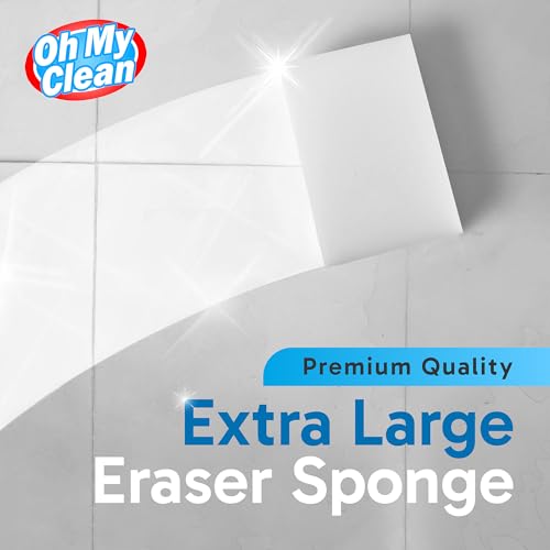 (100 Pack) Extra Large Eraser Sponge – Extra Thick, Long Lasting Magic Melamine Cleaning Sponges in Bulk – White Foam Pads for Walls, Kitchen, Bathroom, Floor & Baseboard Cleaner
