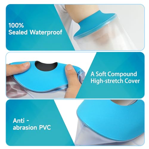 Cast Covers for Shower Arm – Waterproof Cast Cover Arm Adult, Comfortable Reusable Cast Protector for Shower Arm, Cast Bag – Ideal for Showering with Broken Arm, Bandages, After Surgery Wounds