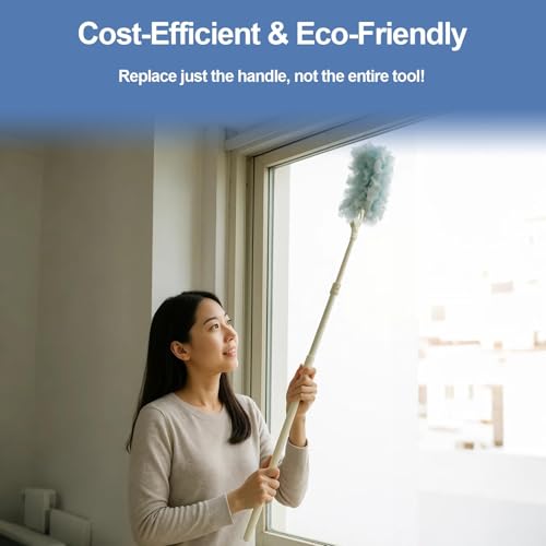 Replacement Handles Compatible with Swiffer Duster Refill, Swiffer Duster Extended Handle,Foldable & Extendable Dust Handle Only(White 5pcs) - size: 5 PCS