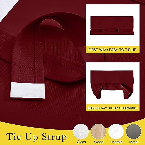 NICETOWN Burgundy Red Blackout French Door Curtain Window Cover - color: Burgundy Red, size: 26"W x 72"L (Pack of 1)