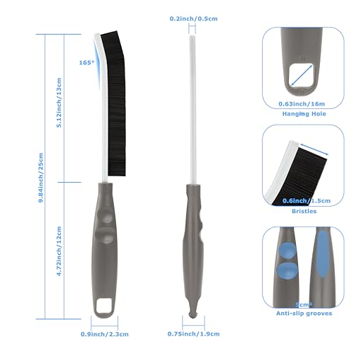 2026 NEW Ergonomic Anti-Slip Handle Grout Brush, 4Pcs Crevice Cleaning Brush, Hard Bristle Multi-Purpose Cleaning Tools, Small Cleaning Brush for Household Use Kitchen Bathroom, Right Hand - size: 4Pcs, style: Right Hand