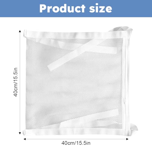 Shoe Wash & Dry Bag for Washing Machine and Dryer, Reusable Honeycomb Mesh Sneaker Laundry Bag with Zipper and Strap, Anti-Deformation Shoe Dryer Net Bag Fits Most Dryer Doors (15.5x15.5inch)