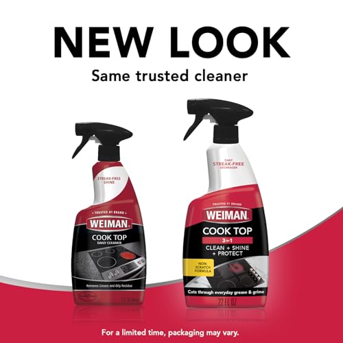 Weiman Daily Cooktop Cleaner & Degreaser, 2 Pack with Microfiber Cloth