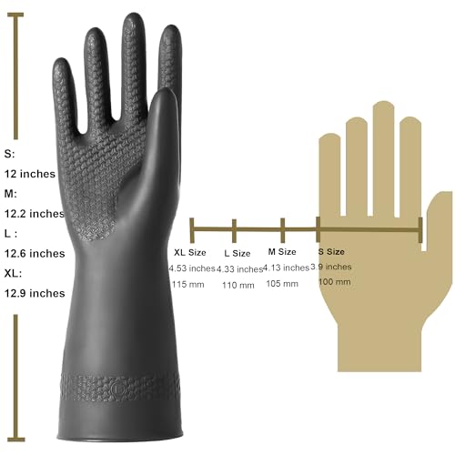 Chemical Resistant Latex Gloves, Cleaning Protective Safety Work - color: Xl/12.9''