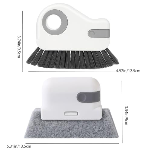 Gray 2in1 Sliding Door Track Cleaning Brush Window Track and Sliding Doors - color: Gray