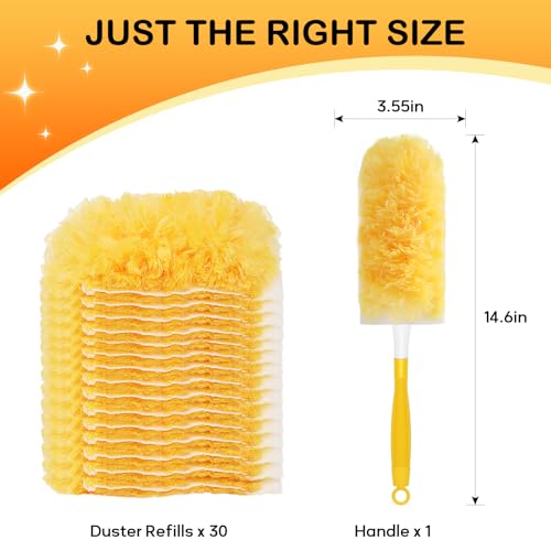 SetSail Heavy Duty Duster Refills for Swiffer Duster with 1 Handle,30 Count