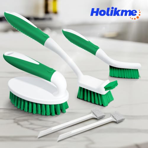 Holikme 5 Pack Cleaning Brush Scrub Brush Kitchen Brush for Floor,Green - color: Green