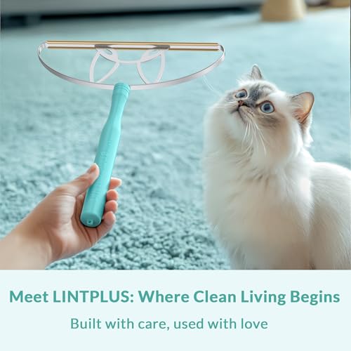 LINTPLUS Pet Hair Remover Kit (Max + Pro 2-Pack) – Oversized Carpet Rake for Large Areas & Compact Scraper for Furniture, Cars & Stairs, Heavy-Duty Copper Blade Set for Dog & Cat Hair