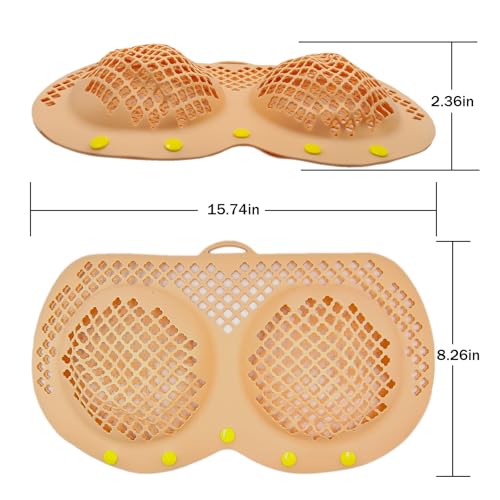 Silicone Bra Wash Bag, Snap Lock, No Snags or Stretching - color: Apricot
