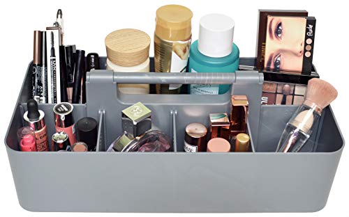 Portable Caddy - Stackable Plastic Organizer with Handle | Desk, Makeup, Dorm, Classroom Art Organizer (Made In Usa) (Mint/Orion Gray) - color: Mint / Orion Gray