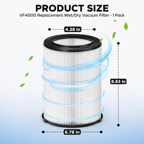 VF4000 Replacement Filter Compatible with Rigid Shop Vac Filters 1 Pack - color: VF4000