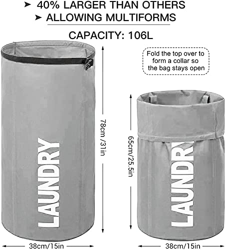 WOWLIVE Backpack Laundry Bag for College, Collapsible Hampers for Laundry - color: Gray