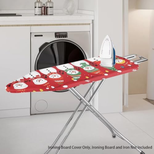 Christmas Snowman Ironing Board Cover and Pad Heat Reflective Stain Resistant Iron Board Cover with Padding Standard Size 15x54 Pressing Cloth for Ironing Xmas Decor - color: Christmas Snowman