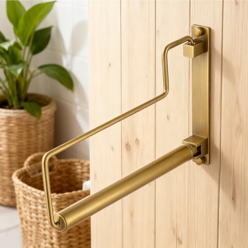 NEWRAIN Clothes Drying Rack, Laundry Racks for Drying Clothes, Wall Mounted Swing Arm Clothes Hanger for Laundry Room, Garage, Indoor & Outdoor Use,Antique Brass - color: Antique Brass, size: Trapezoid