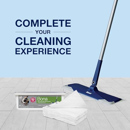 Bona Multi-Surface Floor Disposable Wet Cleaning Pads - - Residue-Free Floor Cleaning Solution for Stone,Tile,Laminate,and Vinyl Floors,12 Count (Pack of 6) - size: 12 Count (Pack of 6)