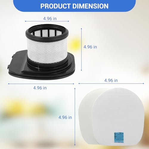 IX141 Filters Fit for Shark IX141 IX140 IZ140 IX142 IZ140C IZ142 UZ145 IZ141C IX141H WZ140 Stick Vacuum, Replace Part 616FJ140 & 617FJ140, 2 Pack HEPA + 6 Pack Foam Felt Filter Kit with Cleaning Brush - style: 2 HEPA + 6 Pack Foam