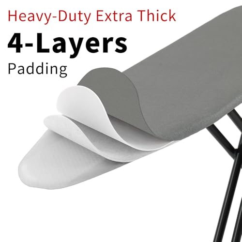Hanger Iron Board 43" X 13" with Heat Resistant Cover and Thicken Felt Pad, Safety Iron Rest, Anti-Skid Feet, Height Adjustable, Heavy Duty (Grey B) - color: Grey B