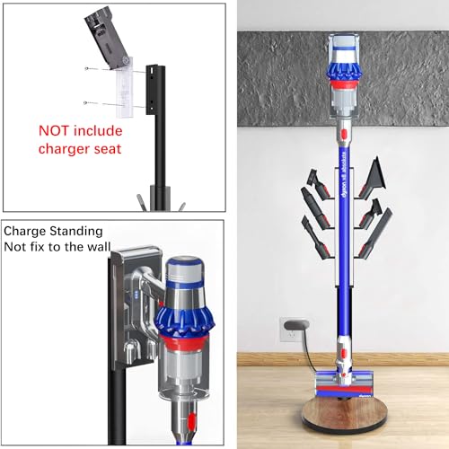 XIGOO Docking Station Holder Freestanding Vacuum Stand Rack with 6 Hooks - color: Black, style: Black with 6 Hooks