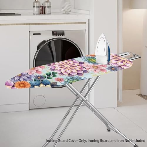 Boho Flower Pink Ironing Board Cover 15 * 54 inch Fits Most Standard Boards Ironing Accessory for Modern Home Decor - color: Boho Flower