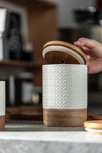 Miamolo Large Coffee Containers with Lids Coffee Canister, White & 28 fl.oz - color: White, size: 28 fl.oz