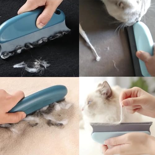 2 Pack Pet Hair Remover Fuzz Lint Removal Tool Loose Fur Scraper Brush Grooming Comb Cleaner for Cat Dog Rabbit Kitten Sofa Bed Carpet Rake Rug Fabric Couch Furniture Car Interiors