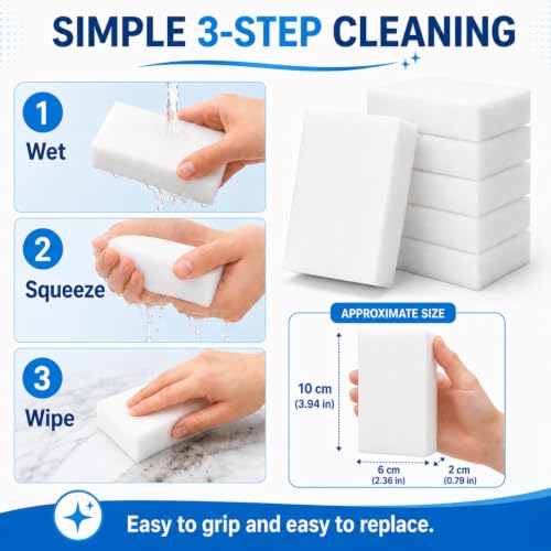 100 Pack Melamine Foam Magic Eraser Sponges for Multi - Surface Use - color: White 100 Pcs