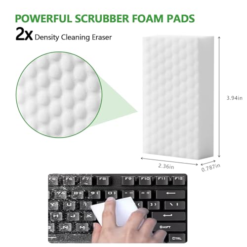 15 Pack Magic Sponges, Extra 2X Density, Heavy Duty Cleaning Sponges for Kitchen, Bathroom, Wall, Melamine Foam Pads for Tough Stains, No Scratching