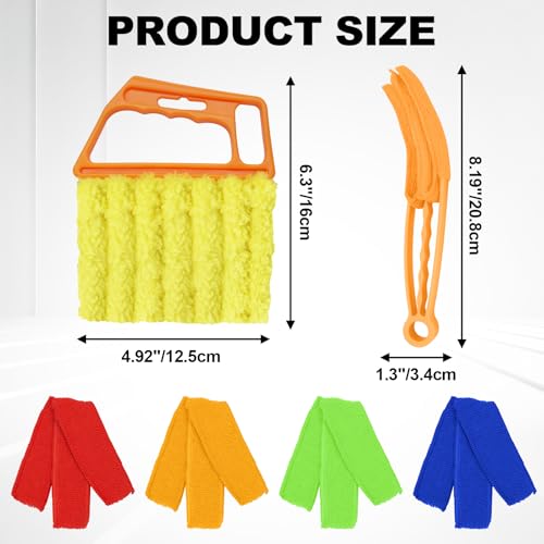 4 Pcs Window Venetian Blind Cleaner (Orange+Orange) - color: 4pcs - Orange