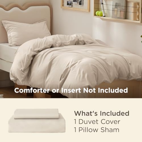 Bedsure Twin/Twin XL Duvet Cover, Soft Double Brushed Bedding Set, Beige - color: 00 - Beige, size: Twin/Twin XL (68"X90")