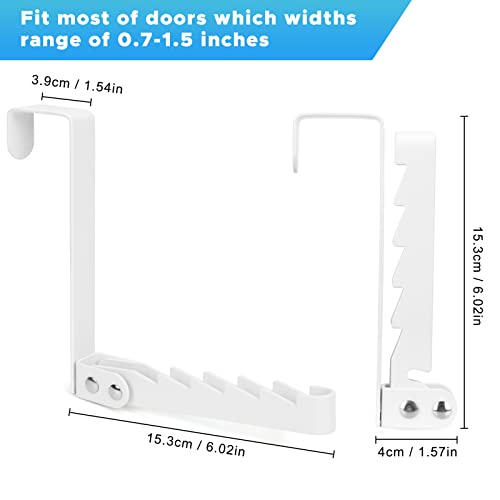 FYY Over The Door Hooks Hanger, 2 Pack Collapsible Folding Over The Door Organizer Rack Space Saving Hanging Storage Hanger for Clothes, Coats, Towels for Bedroom Bathroom White - color: White, size: Short: 6.02 inch, style: 2 Pack