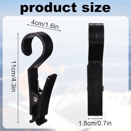 10pcs Boat Rail Towel Clips, Large Storm Proof Lockable Clothespin Boat Towel Organizer for Pontoon Marine Beach Pool Cruise Camping (Black)