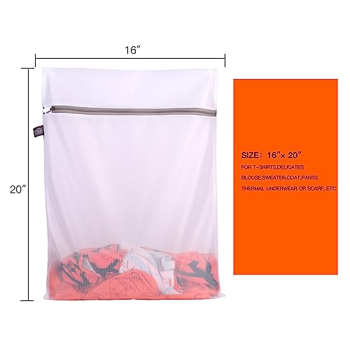 Kimmama Laundry Bag Mesh Wash Bags, Washing Machine Wash Bag, 3L - color: White, size: 3L(16x20")