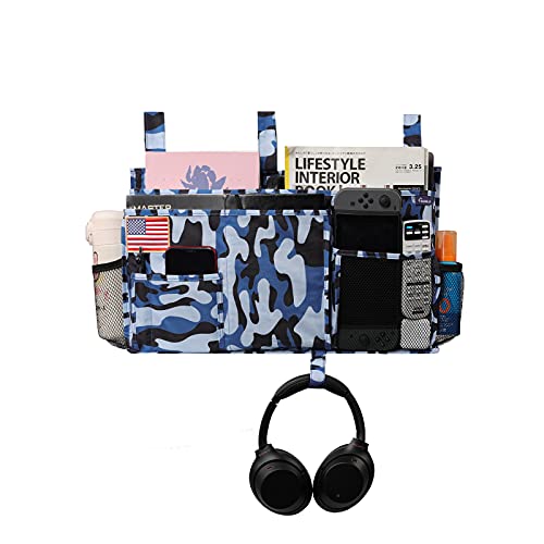 Surblue Bedside Caddy Hanging Organizer Storage Bag Pocket for Bunk, Hospital, College Dorm Rooms, Baby Bed Rails, Camp - 8 Pockets, Large, Ocean - color: Z-Y-Ocean, size: Large