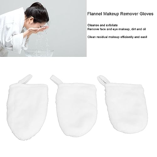 Dioche 3pcs Microfiber Face Cleansing Gloves, Towel Cloth Spa Mitts for Women, Reusable Face Mitten, Makeup Remover Mitt Gloves, Soft Washing Tool, Wholesale Business