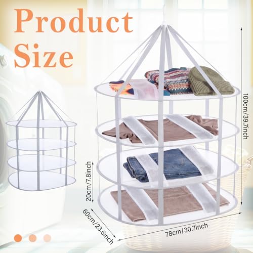 4-Tier Mesh Drying Rack Folding Hanging for Sweater Knitwear