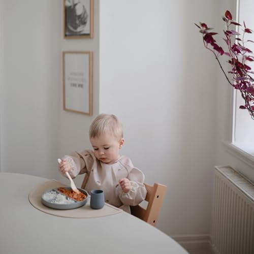 mushie Long Sleeve Baby Bib | Water Resistant Adjustable Fit - color: Rainbows