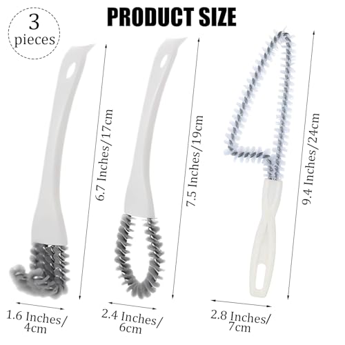 MIUPOO Kitchen Cleaning Brush Set,Kitchen Gap Depth Cleaning Gas Stove Brush,Barbecue Grill Cleaning Brush with Scraper,Scrubber Brush for Range Hood Grease Grime,Set of 3
