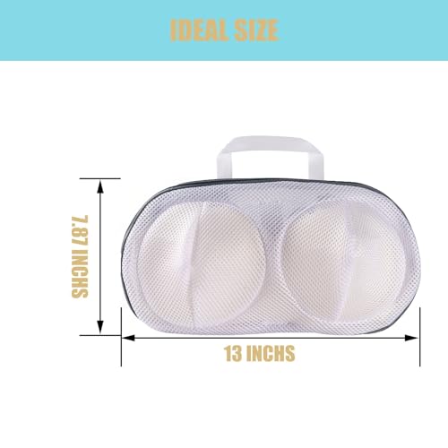 2Pcs Bra Mesh Laundry Bags for Delicates with Premium Zipper Bra Washing Bag for Laundry,Lingerie Bags for Washing Delicates underwear,integrated washing and care - color: White-2PCS
