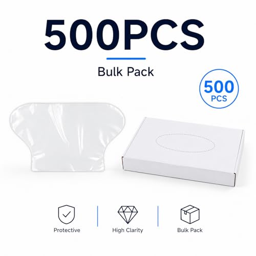 Dental Light Handle Clear Cover Sleeve, 500 Pcs U-Shaped Clear Plastic Protectors Fits Most T Light Handles, Disposable Barrier for Dental Clinic, 3-2/5"x 6"