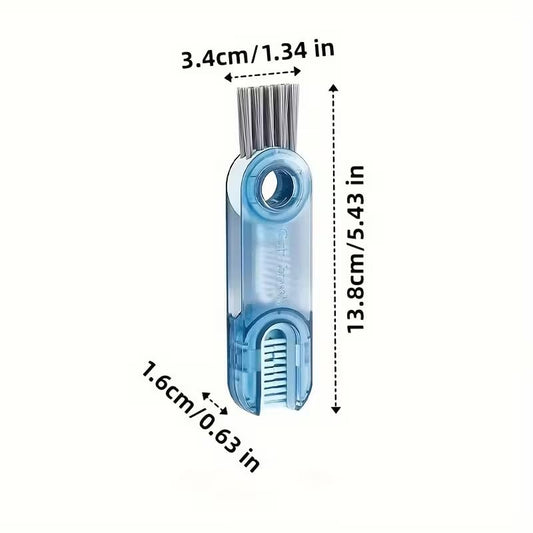 Three-in-One Cup Lid Cleaning Brush, Multipurpose Crevice and Bottle Cleaning Brush, Cleaning Supplies, Home Kitchen Crevice Cleaning Tool, Blue - color: Blue